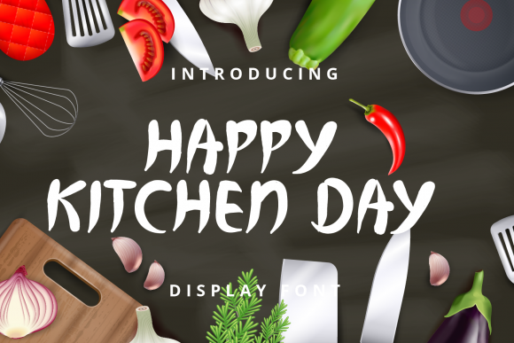 Happy Kitchen Day Font for Creative Crafting and Commercial Projects